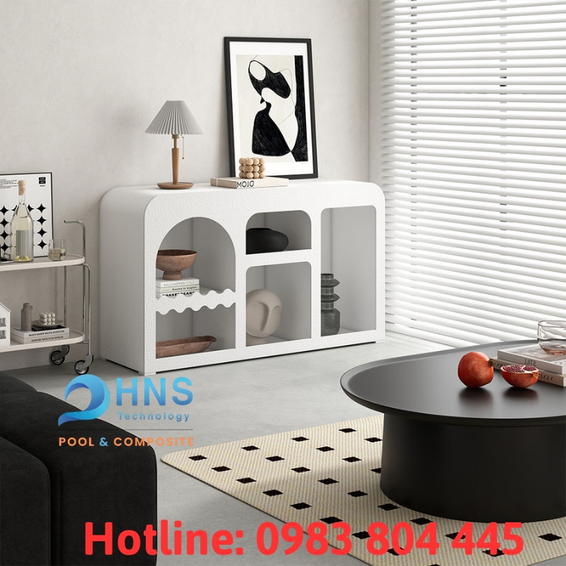 bàn decor phòng khách bằng composite