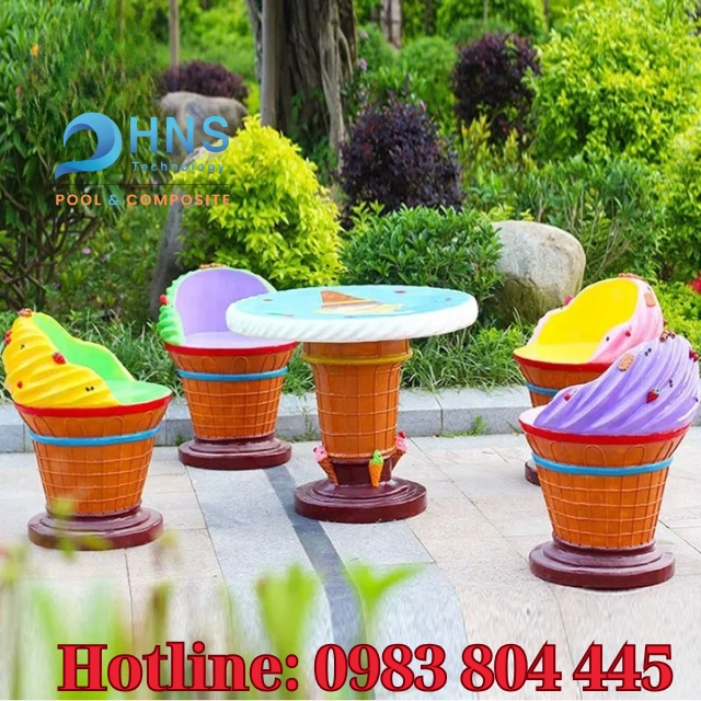 bàn ghế composite công viên trường học