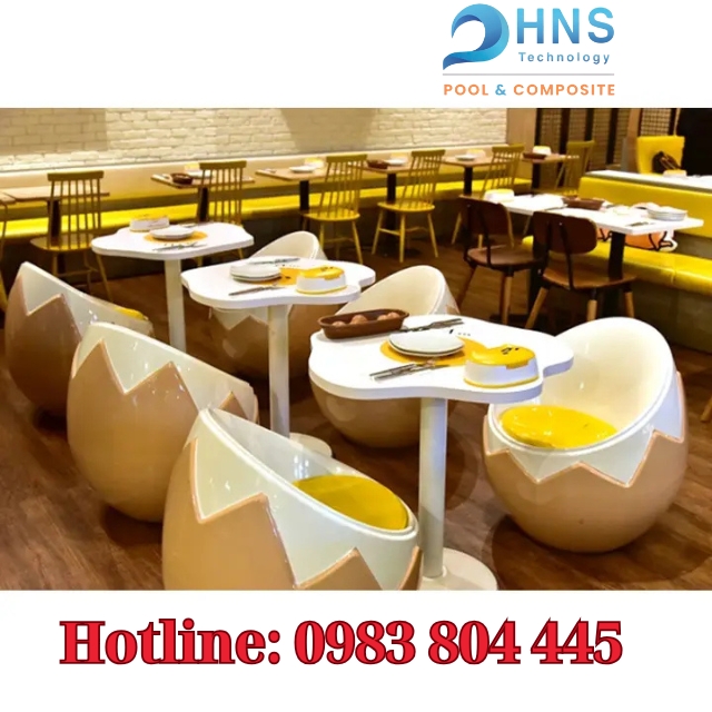 bàn ghế composite hình quả trứng