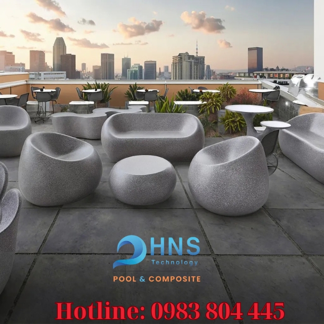 bàn ghế composite ngoài trời