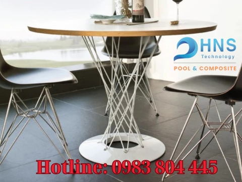 bàn ghế composite phong cách công nghiệp