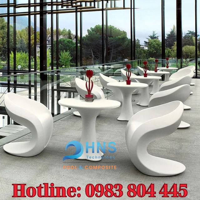 bàn ghế composite quán cafe
