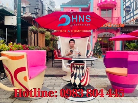 bàn ghế composite quán cafe