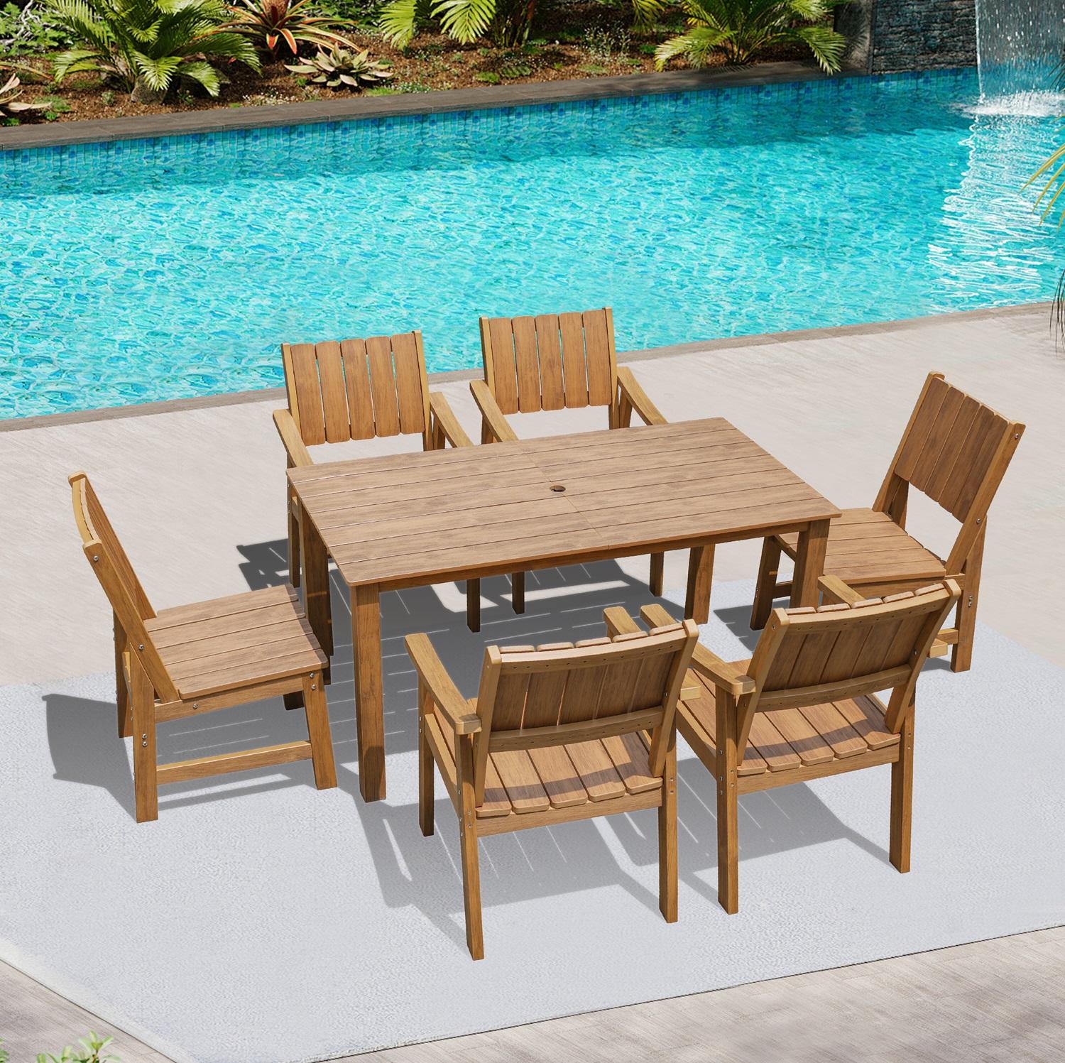 bàn ghế gỗ ngoài trời