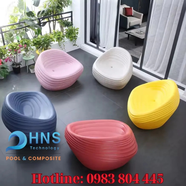 bàn ghế nhựa composite phong cách hiện đại