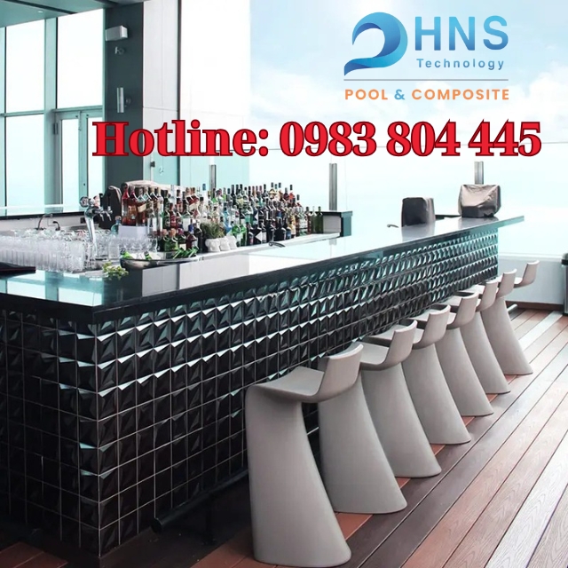 bàn ghế quầy bar bằng composite