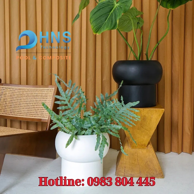 cách phối màu chậu cây
