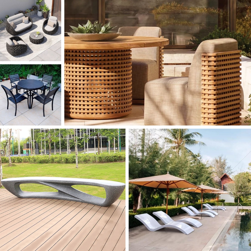 chất liệu bàn ghế ngoài trời