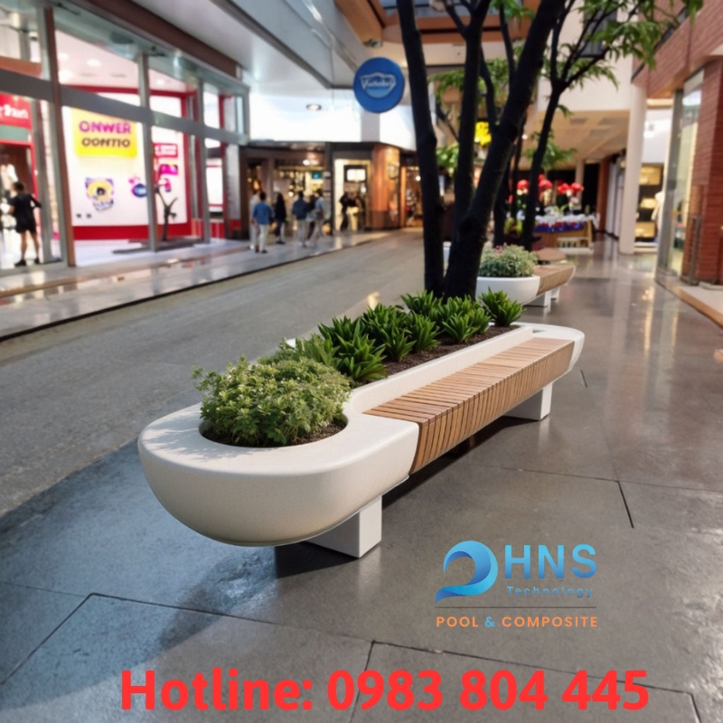 chậu cây composite cho không gian công cộng