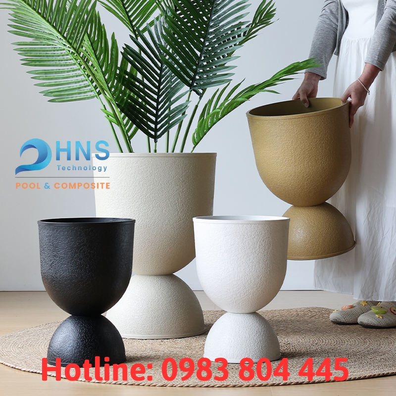 mẫu chậu cây composite hình chiếc cốc