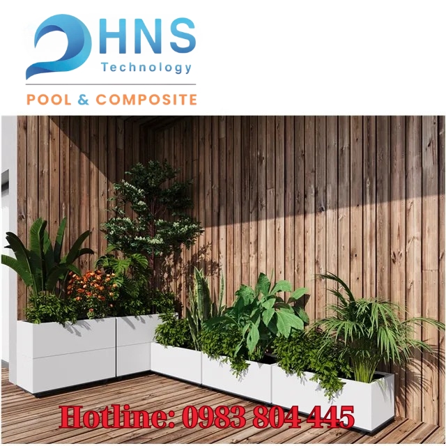 chậu cây composite ngoài trời