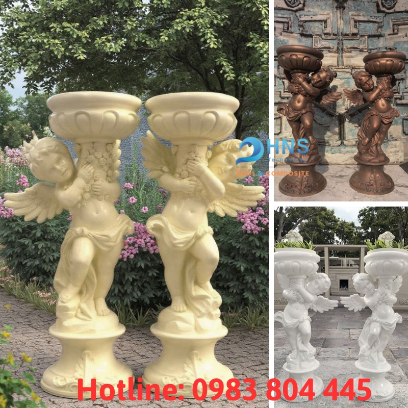 chậu cây composite sân vườn