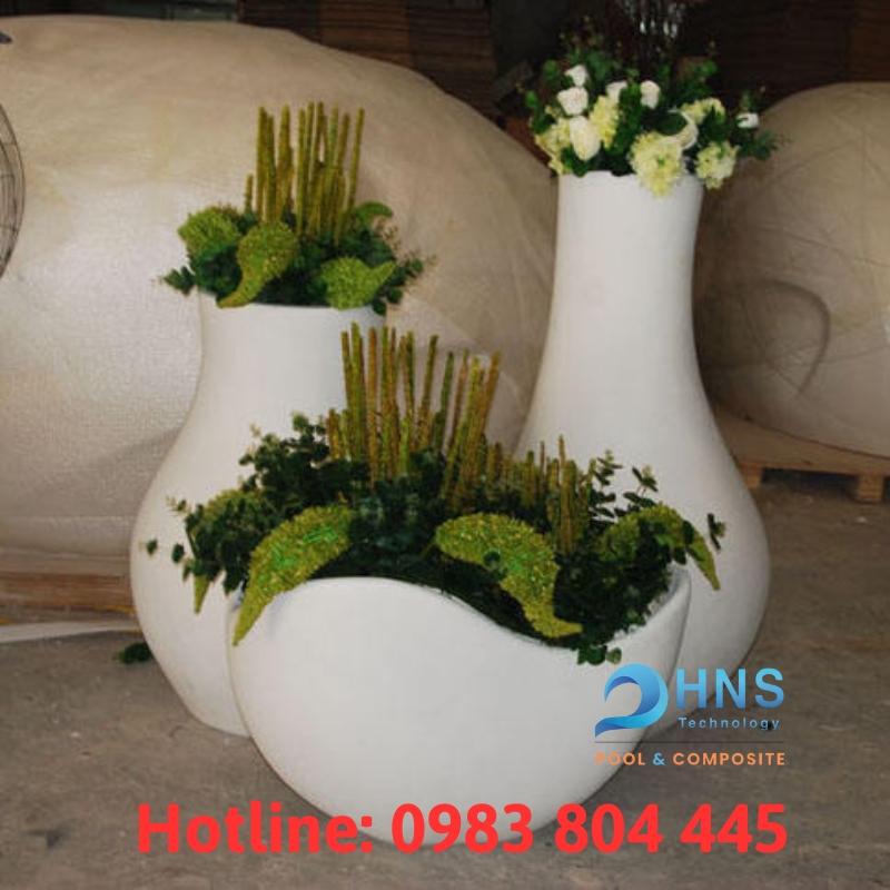 chậu cây composite trang trí nội thất