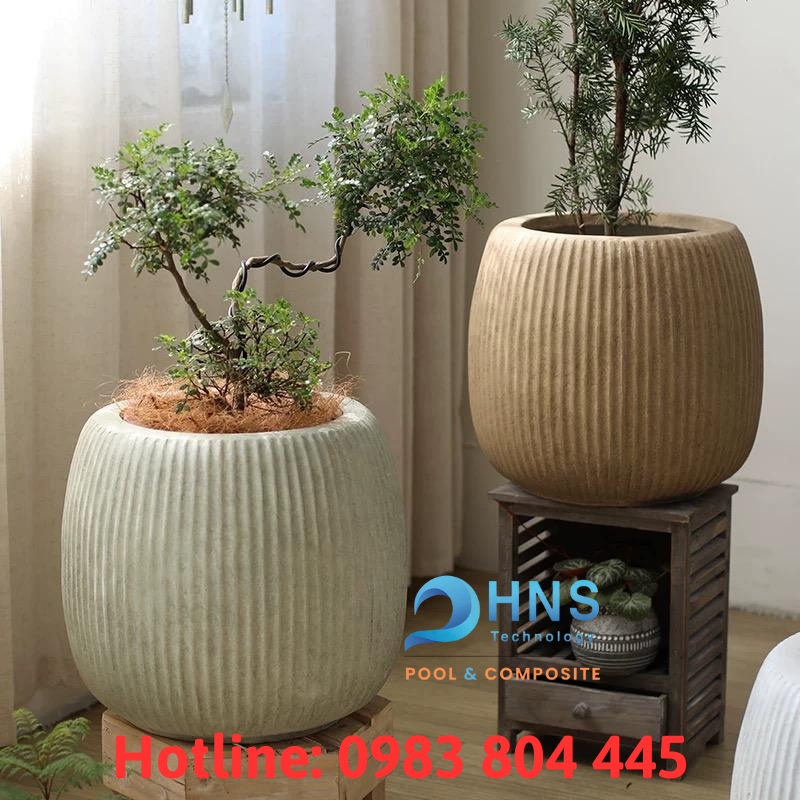 chậu cây composite trang trí nội thất