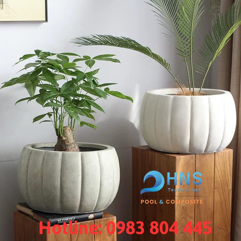 chậu cây composite trang trí nội thất