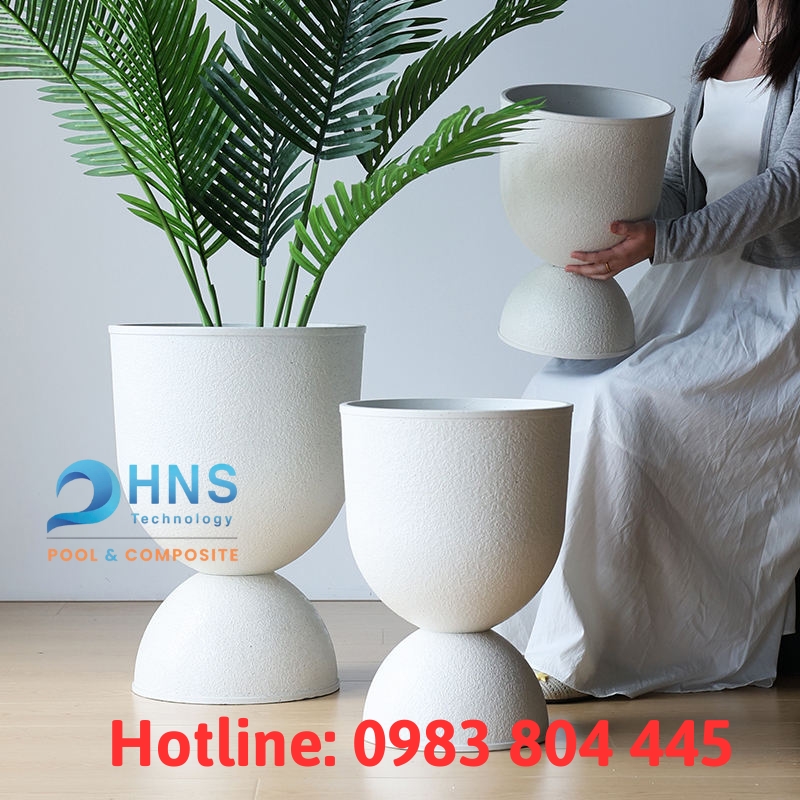 chậu cây composite trang trí nội thất