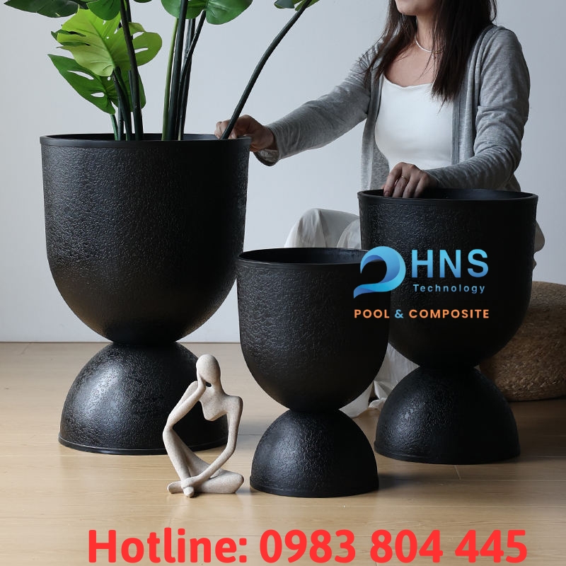 chậu cây composite trang trí sân vườn