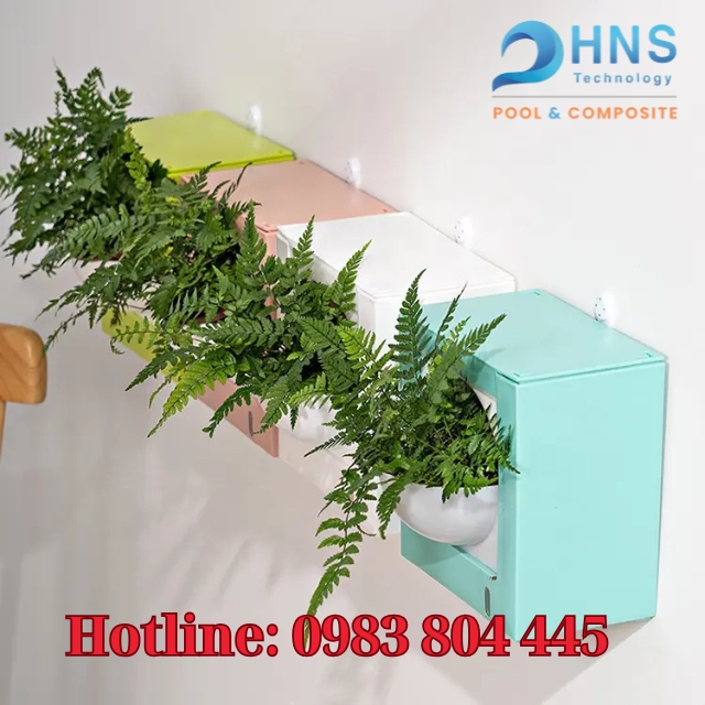 chậu cây composite treo tường tiết kiệm diện tích