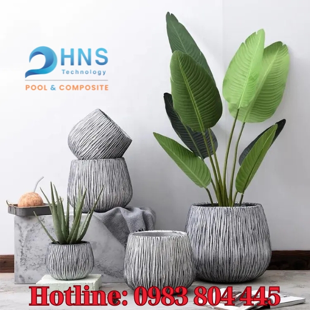 chậu cây composite văn phòng