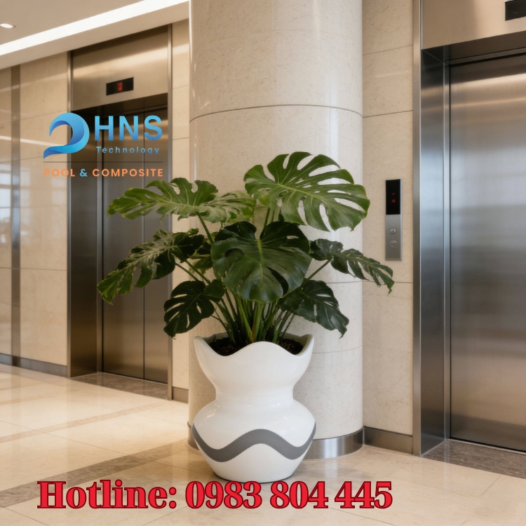 chậu cây trang trí trung tâm thương mại