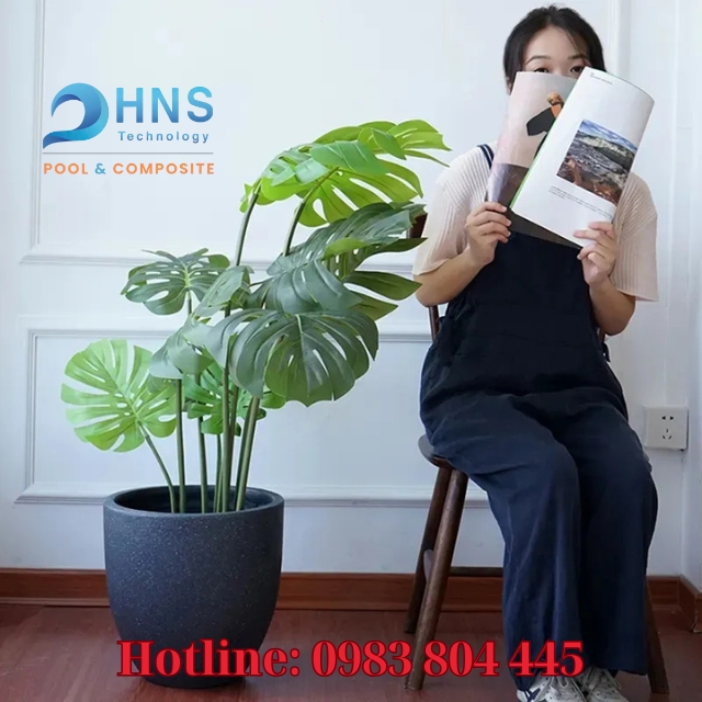 chậu composite cho cây nội thất