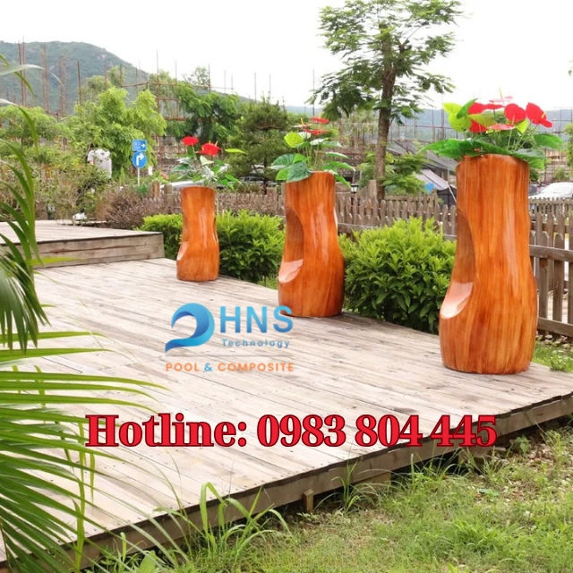 chậu composite giả gỗ