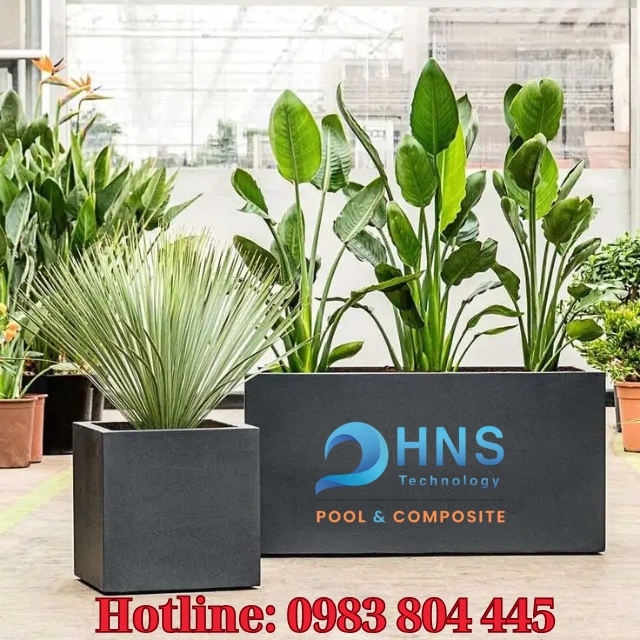 chậu composite trồng cây ban công