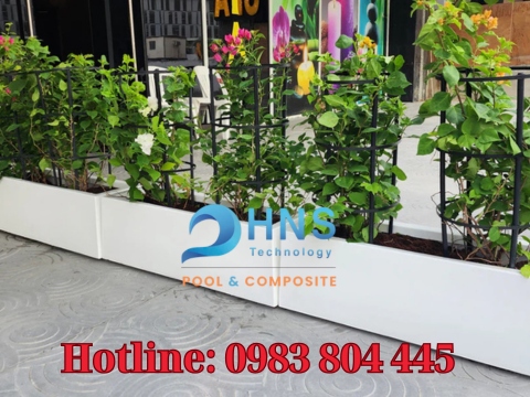 chậu composite trồng hoa giấy