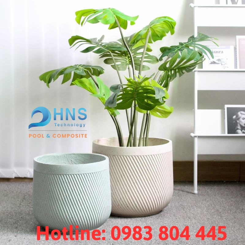chậu hoa composite hiện đại