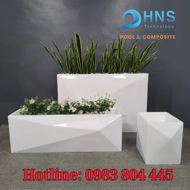 chậu hoa composite hình chữ nhật