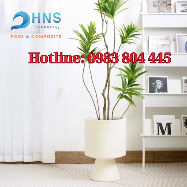 chậu hoa composite trang trí sân vườn