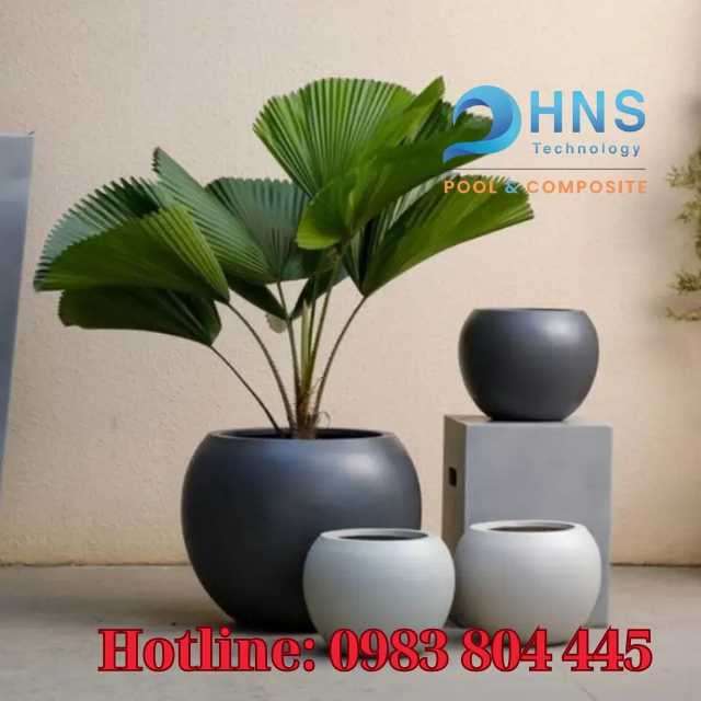 chậu trồng cây bằng nhựa composite