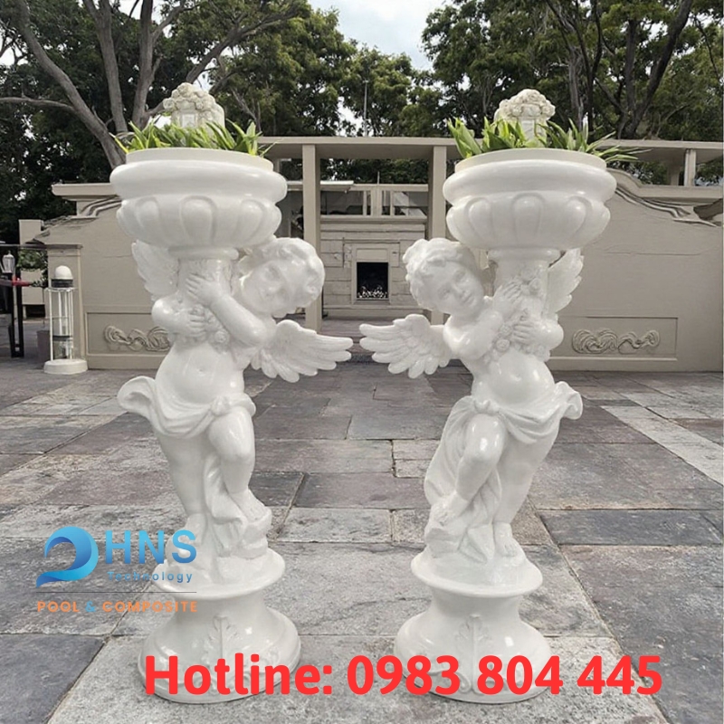 chậu trồng cây composite phong cách cổ điển lãng mạn