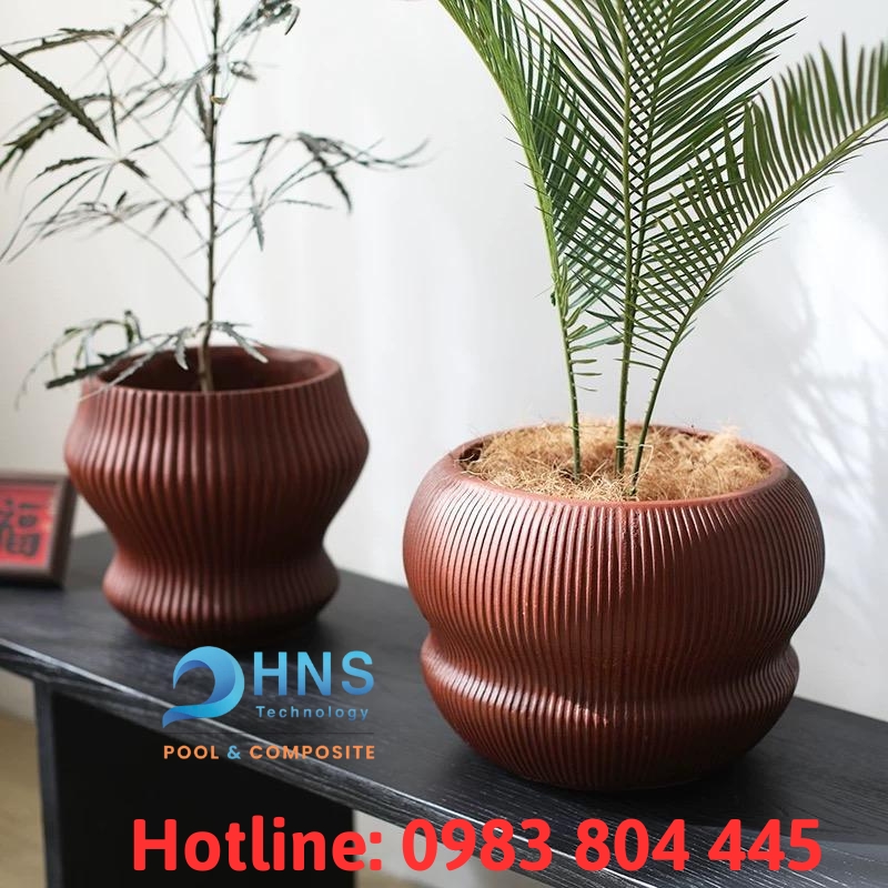 chậu trồng cây composite trang trí trong nhà
