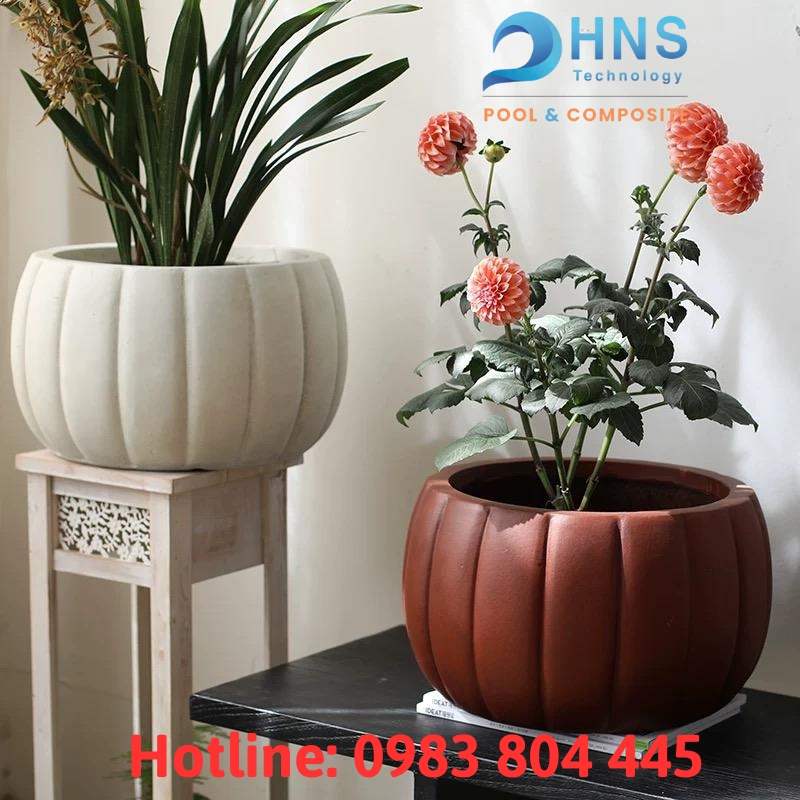 chậu trồng cây hình tròn phong cách cổ điển