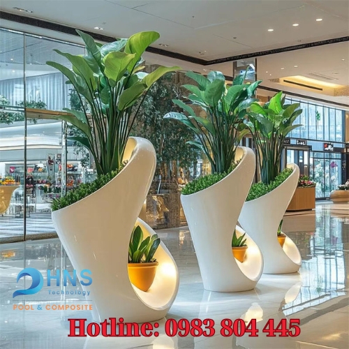 chậu trồng cây khu vực công cộng