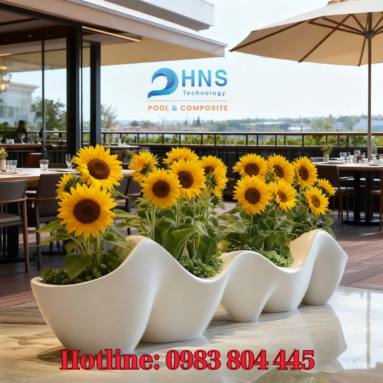 chậu trồng cây ngoài trời