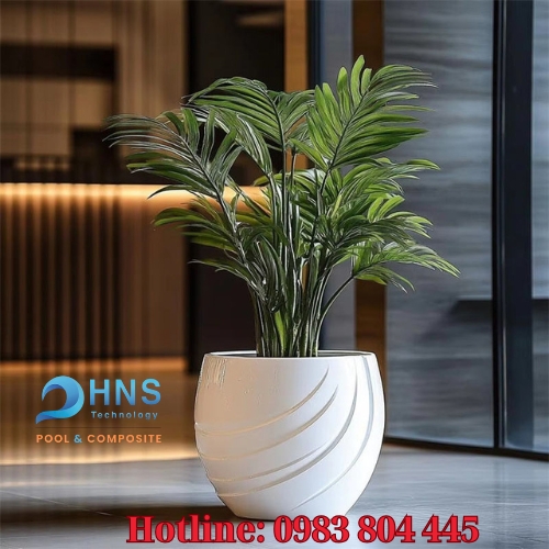 chậu trồng cây trang trí sảnh lễ tân