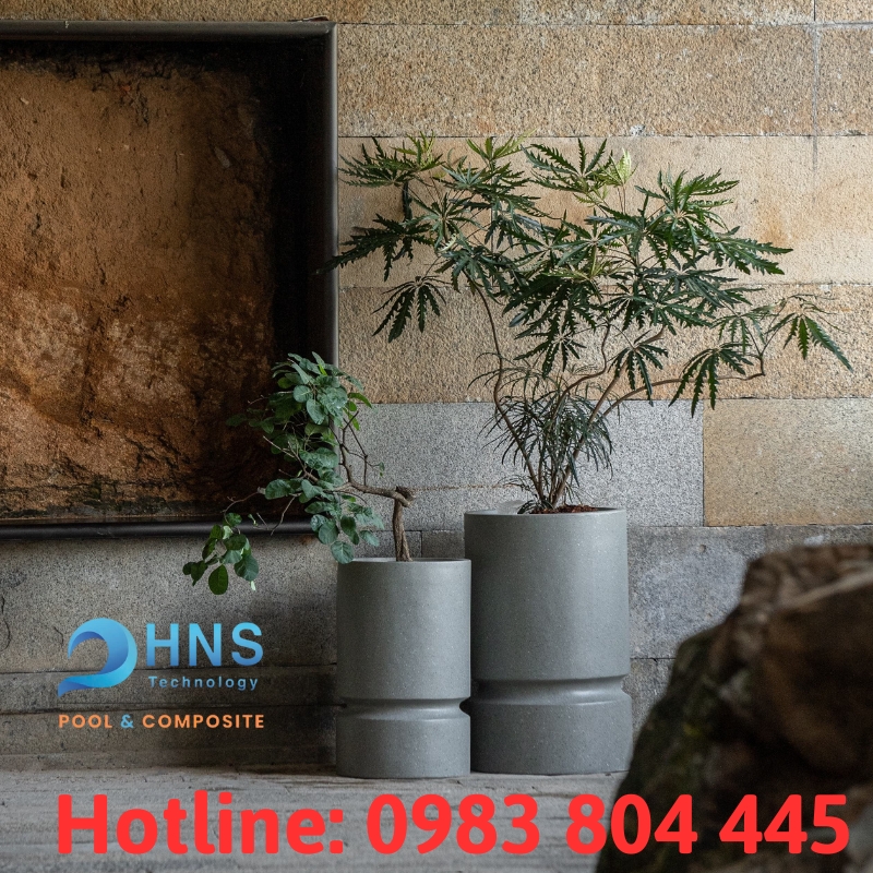 chậu trồng cây trong nhà bằng nhựa composite