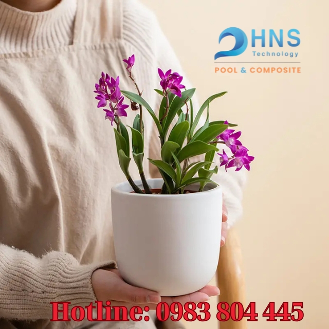 chậu trồng hoa bằng composite
