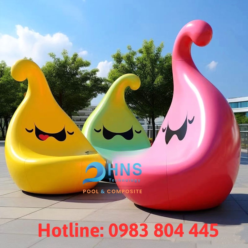 ghế composite thiết kế vui nhộn cho trường học