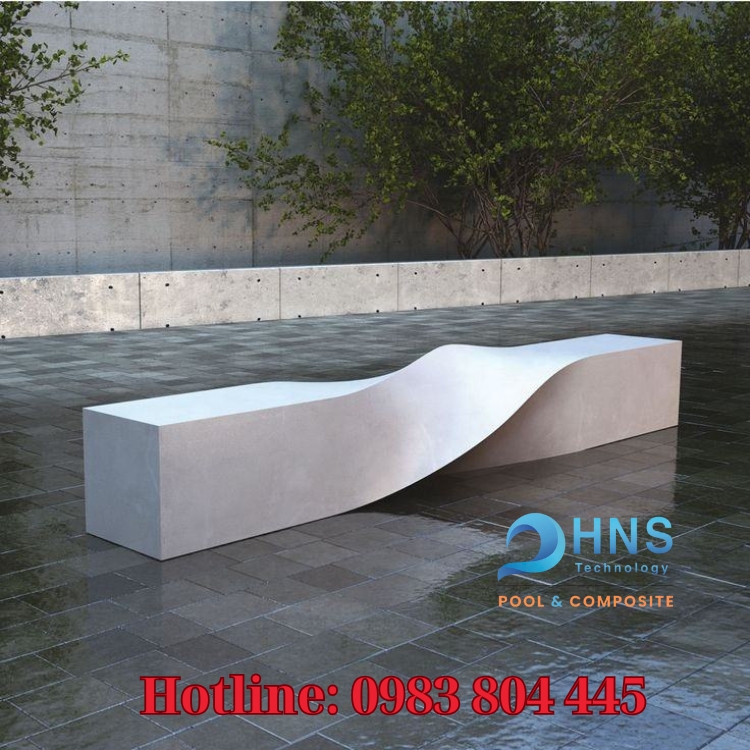 ghế dài ngồi chờ trung tâm mua sắm bằng composite