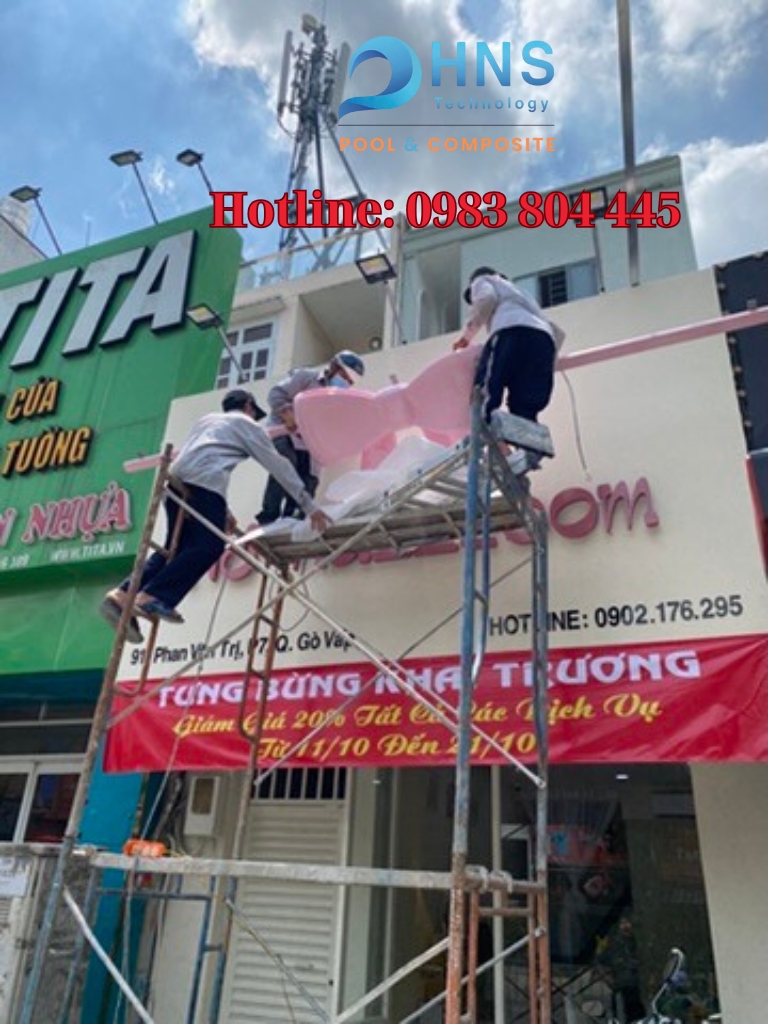 lắp đặt mô hình composite quảng cáo