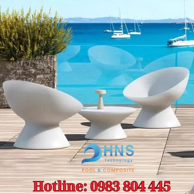 mẫu bàn ghế composite hiện đại cho sân vườn