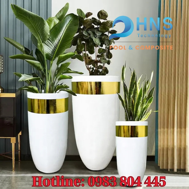 mẹo trang trí chậu hoa composite