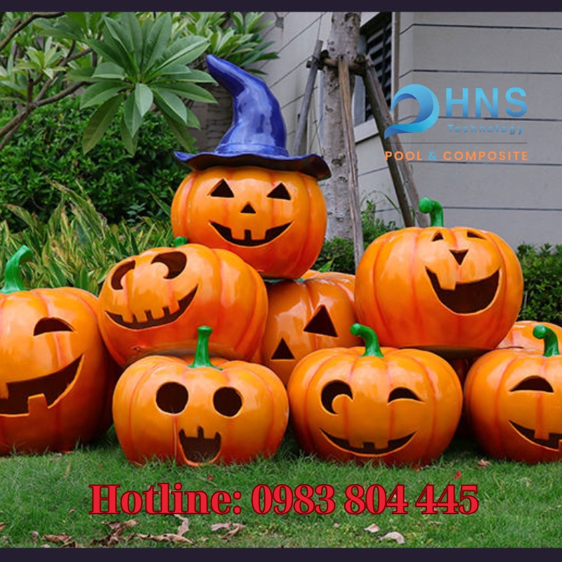 mô hình bí ngô trang trí halloween