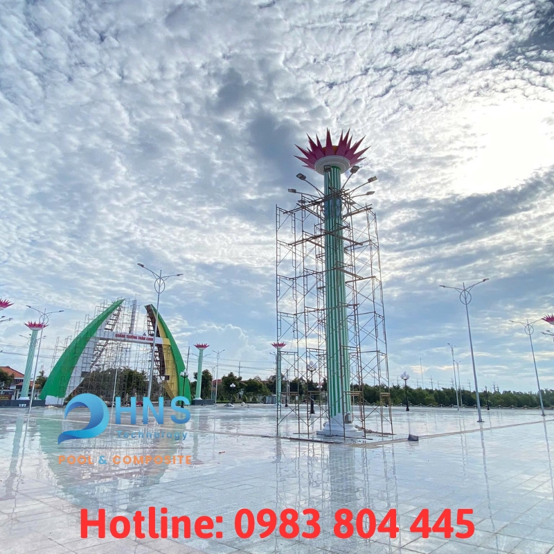 mô hình bông sen khổng lồ bằng composite sợi thuỷ tinh