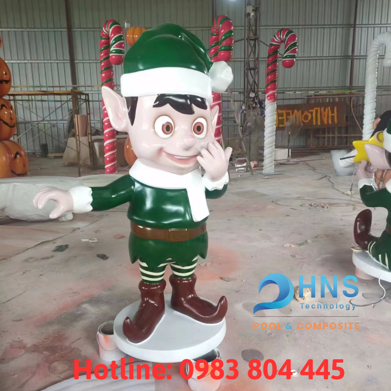 mô hình chú yêu tinh giáng sinh bằng composite