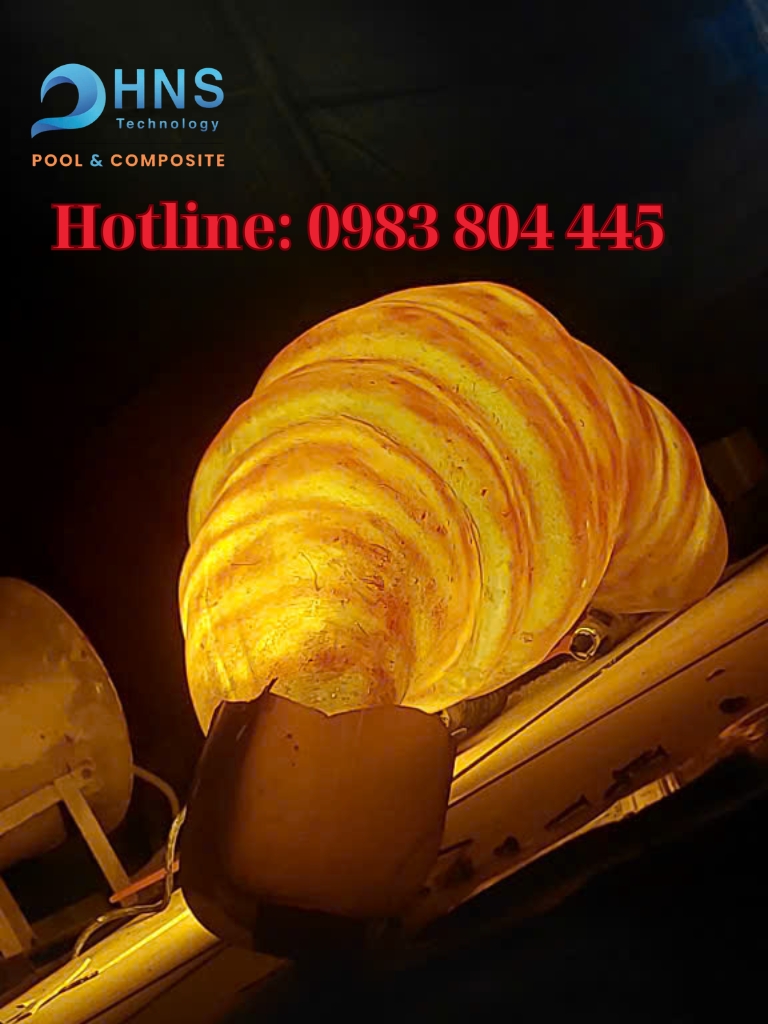 mô hình composite bánh sừng bò phát sáng treo tường