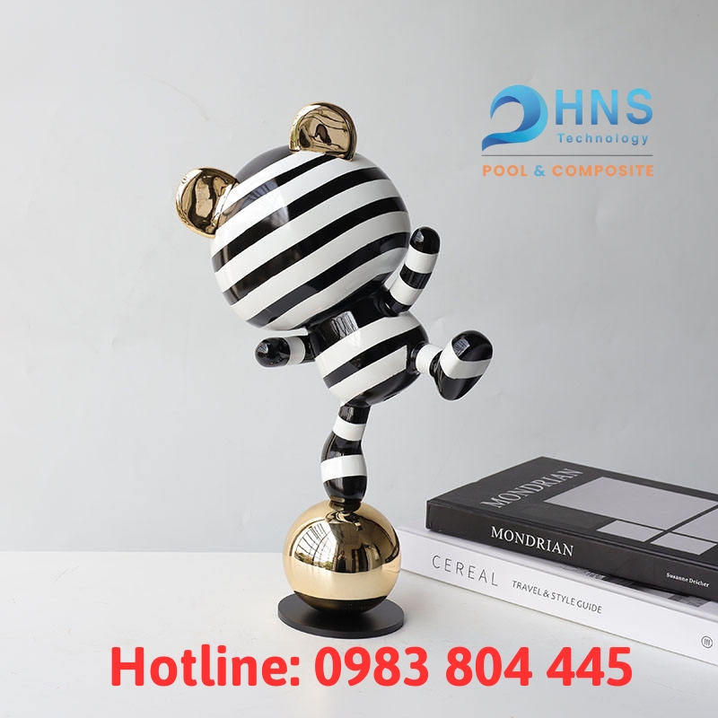 mô hình composite gấu hoạt hình trang trí nhà cửa